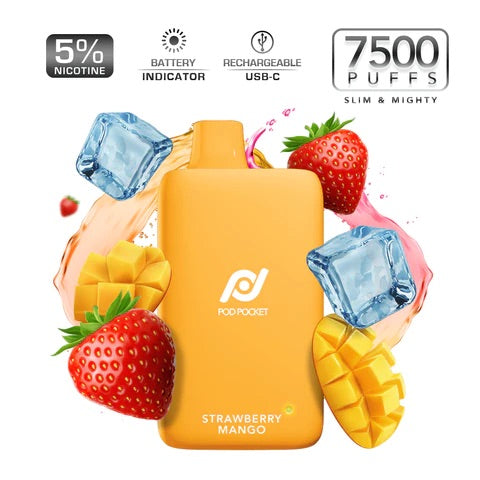 Pod Pocket Disposables [7500 Puffs] - Strawberry Mango