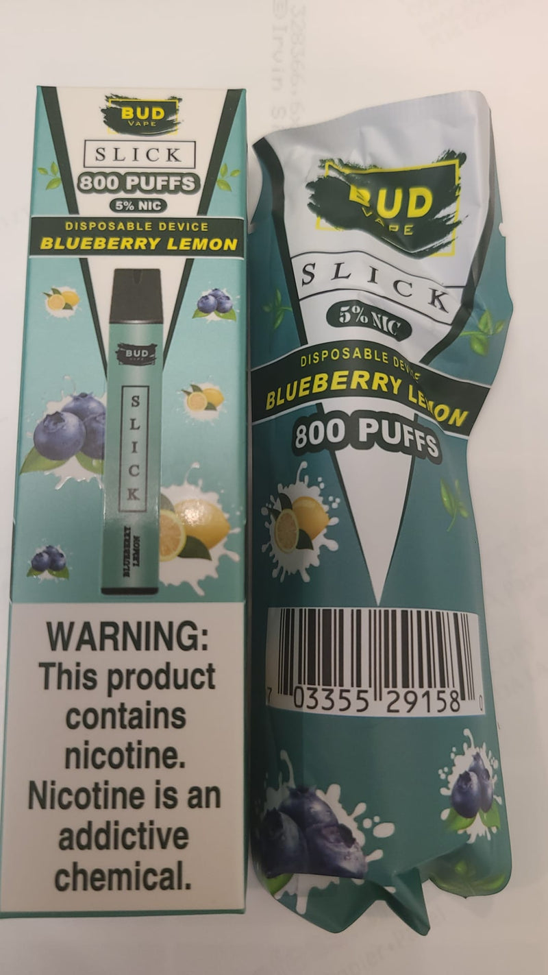 Bud Vape Slick - 800 puffs - Blueberry Lemon - V4S