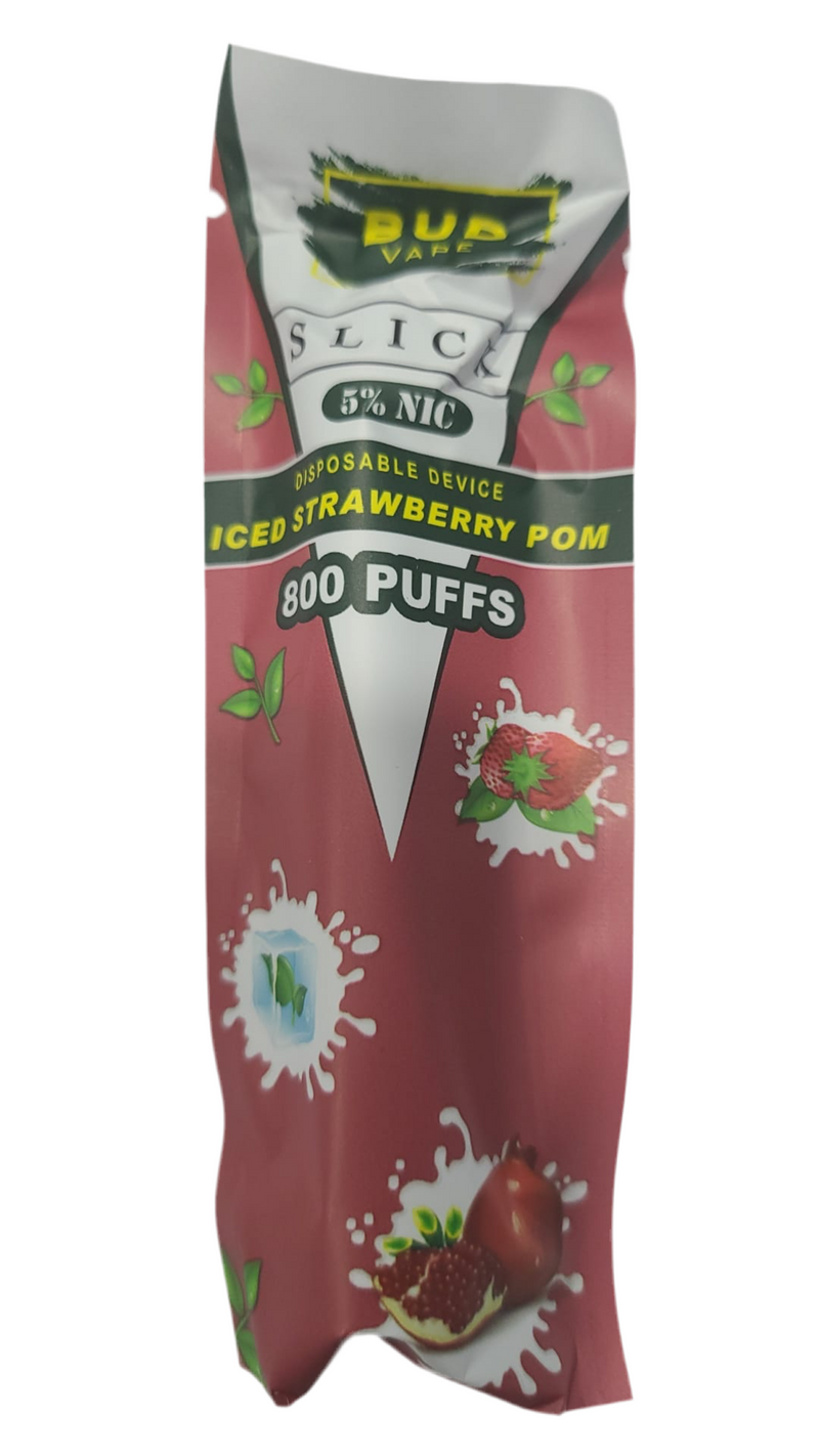 Bud Vape Slick  - 800 puffs - Iced Strawberry Pomegranate [CLEARANCE]