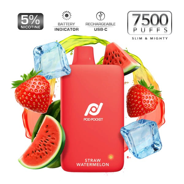 Pod Pocket Disposables [7500 Puffs] - Straw Watermelon