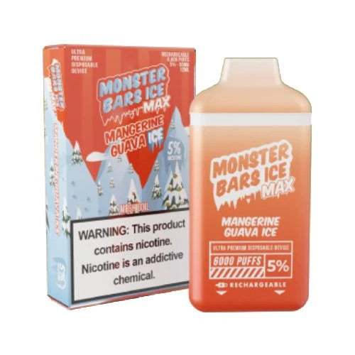 Monster Bars Max [6000 PUFFS] - Mangerine Guava Ice - V4S