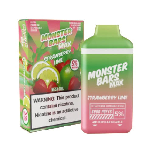 Monster Bars Max [6000 PUFFS] - Strawberry Lime - V4S