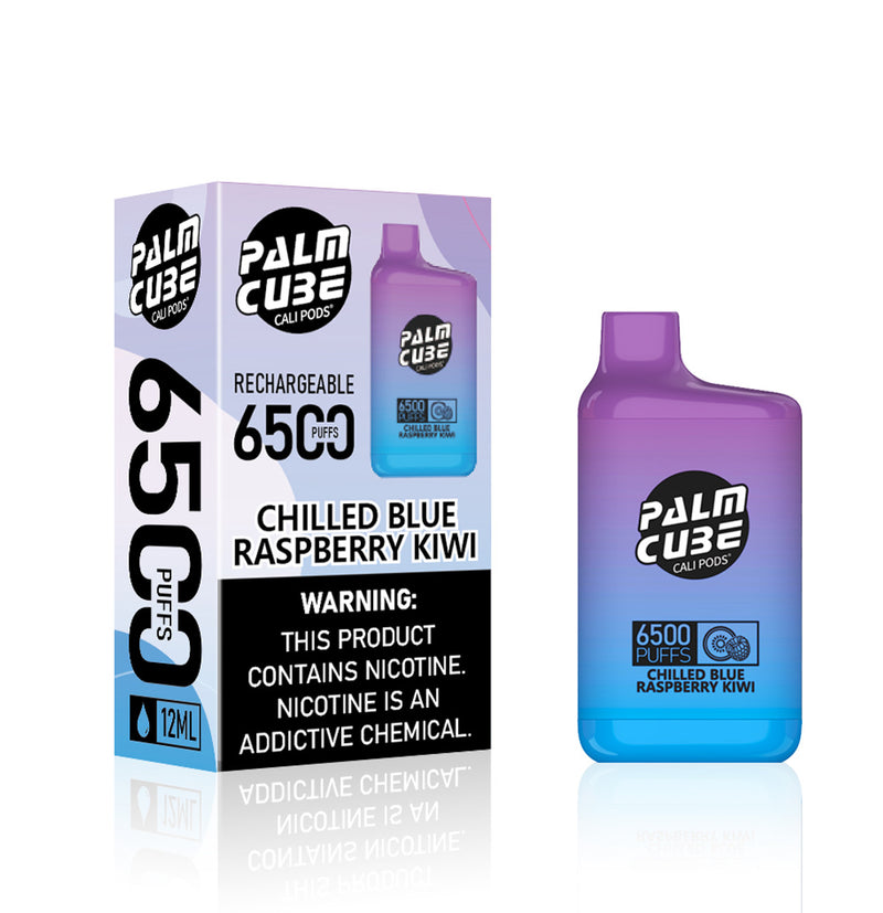 Cali Palm Cube Disposable [6500 puffs] - Chilled Blue raspberry Kiwi [CLEARANCE]