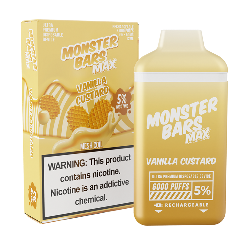Monster Bars Max [6000 PUFFS] - Vanilla Custard - V4S
