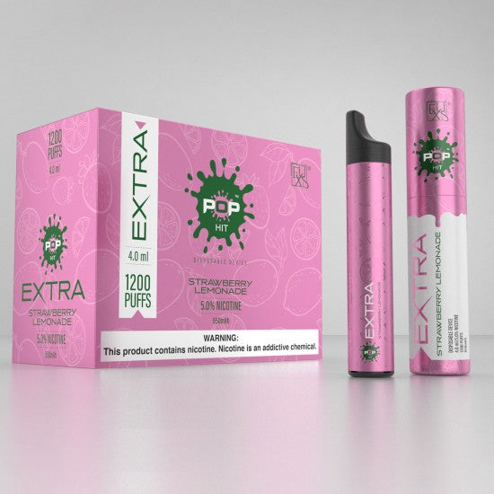 Pop Xtra Disposables 5% 1200 puffs - Strawberry Lemonade [CLEARANCE] - V4S