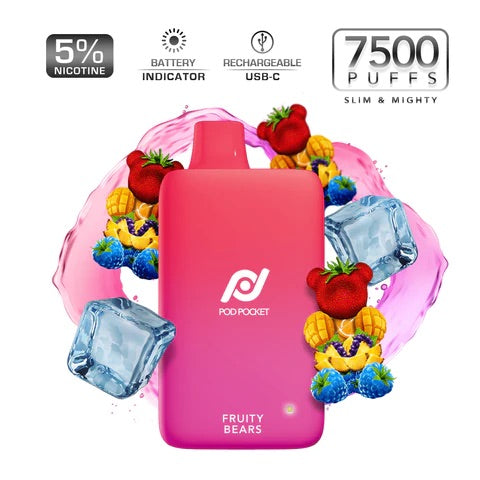 Pod Pocket Disposables [7500 Puffs] - Fruity Bears (CLEARANCE)