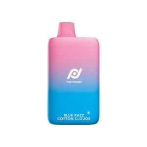 Pod Pocket Disposables [7500 Puffs] - Blue Razz Cotton Clouds (CLEARANCE)