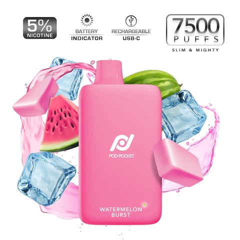 Pod Pocket Disposables [7500 Puffs] - Watermelon Burst (CLEARANCE)